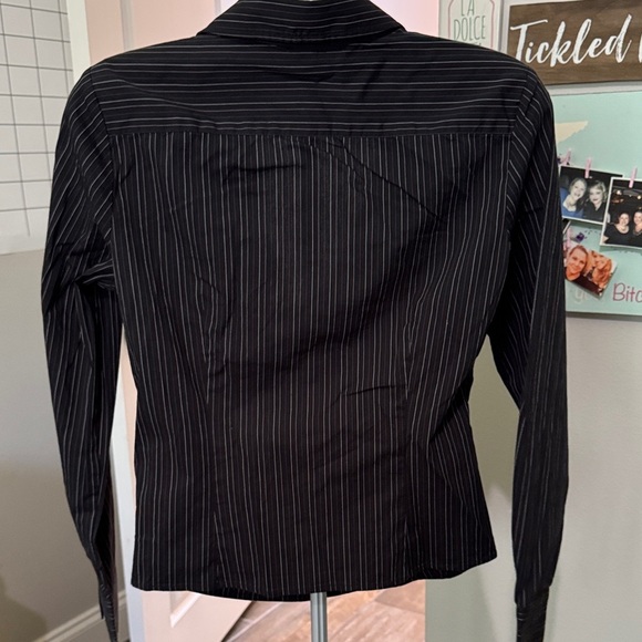 Express Black and White Striped Button Down Shirt - Picture 4 of 9